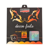 Μεταλλικά Φύλλα Τράνσφερ Holographic Pentart Χρυσό, 14x14cm, 5τεμ