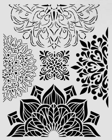 Thick Stencil Stamperia 20x25cm, Gardens of Time, Γωνίες μάνταλα   257826