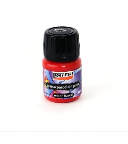 Χρώμα για Γυαλί και πορσελάνη 30ml Pentart – Κόκκινο,  21337