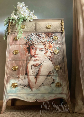 Ριζόχαρτο για decoupage επίπλων -Pensive Girl, σε μέγεθος Α3 & Α1