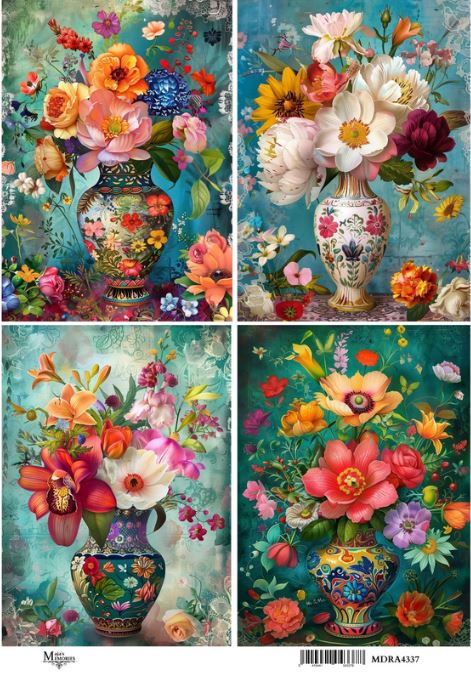 Ριζόχαρτο Maja’s Memories, 22.5x32cm, Βάζα με λουλούδια