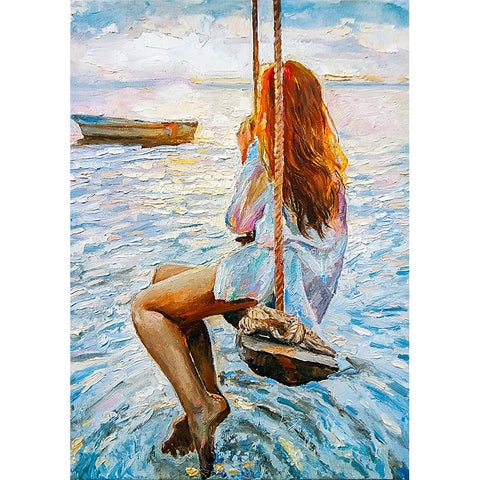 Χαρτί Decoupage για έπιπλα- Girl On A Swing Α1 & Α3