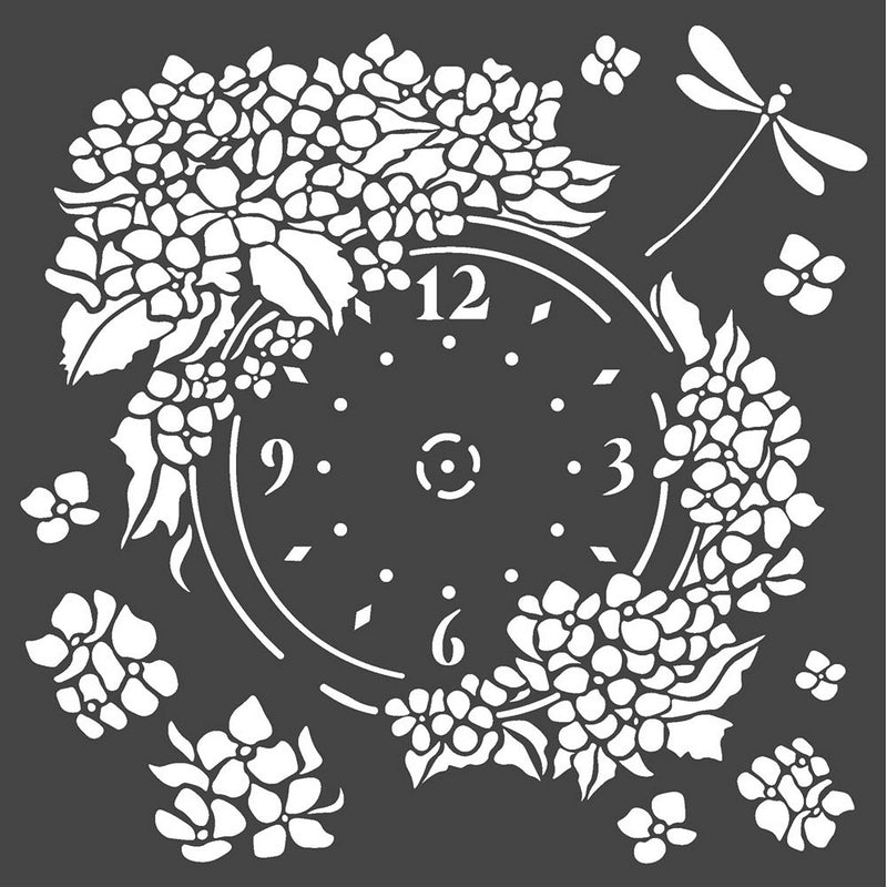 Στένσιλ ρολόι - Thick Stencil 18×18 cm, Stamperia Clock