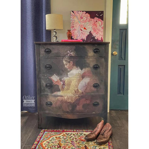 Χαρτί decoupage για έπιπλα-Young Girl Reading Α3 & Α1