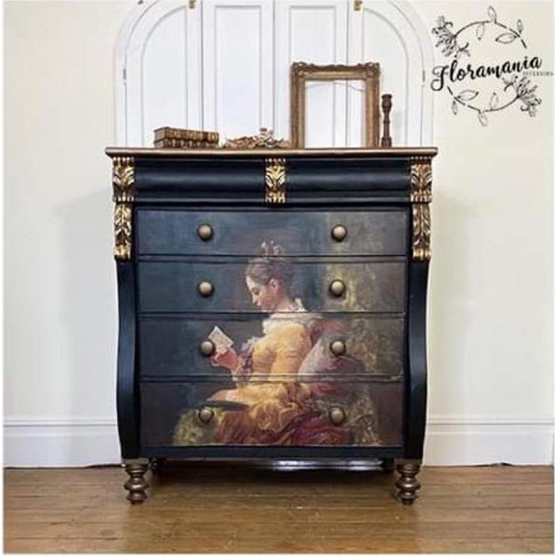 Χαρτί decoupage για έπιπλα-Young Girl Reading Α3 & Α1