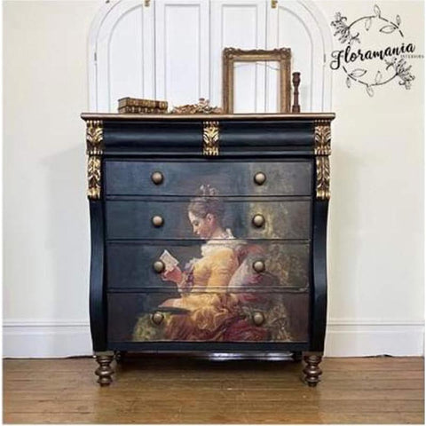 Χαρτί decoupage για έπιπλα-Young Girl Reading Α3 & Α1