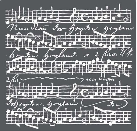 Στένσιλ παχύ, 18x18cm, Μουσικές Νότες 3D